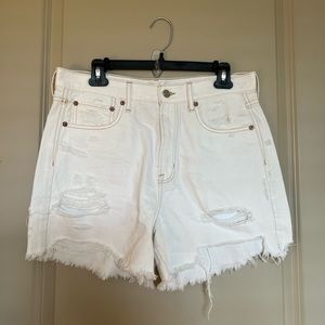 American eagle white denim shorts